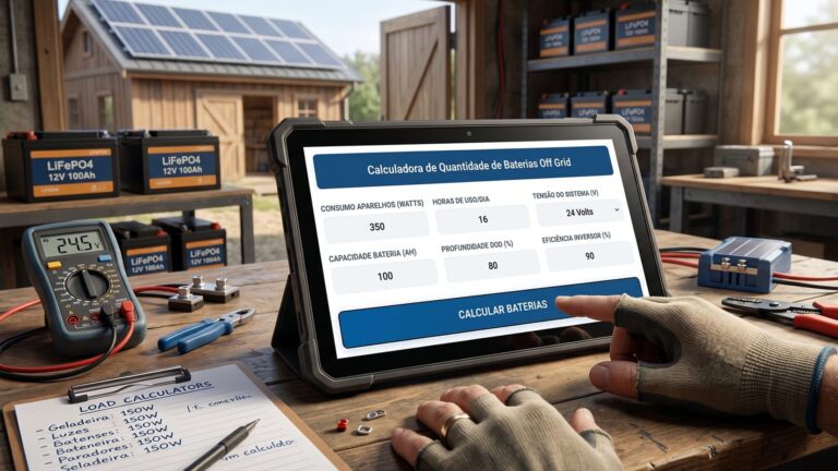 Calculadora para Dimensionamento de Baterias para Sistema Solar Off-Grid
