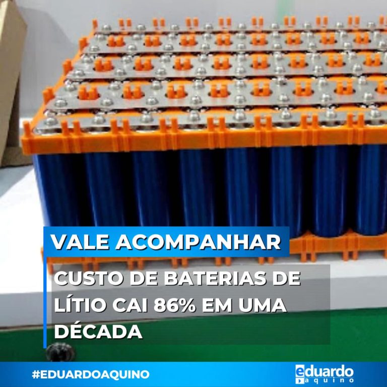 Custo de Baterias de Lítio cai 86% em uma década