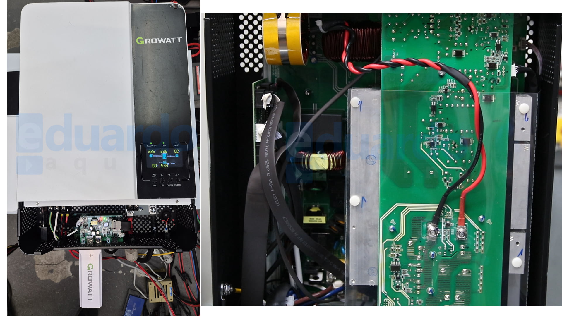 Detalhes Inversor Growatt SPF5000-ES OffGrid Eduardo Aquino Energia Solar