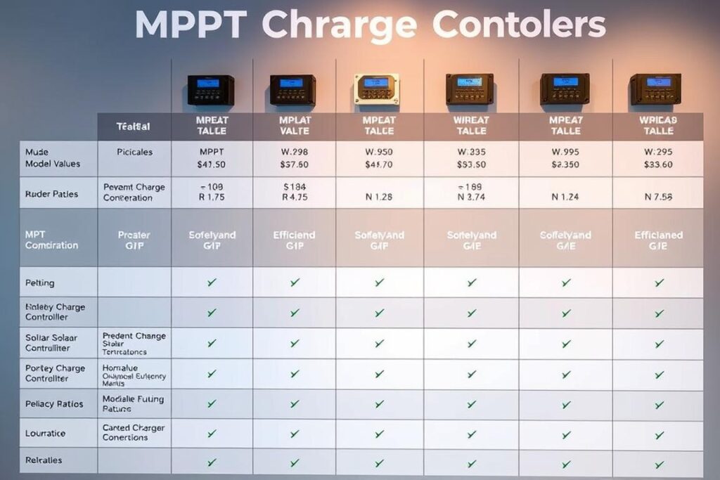Tabela Comparativa de Controlador MPPT