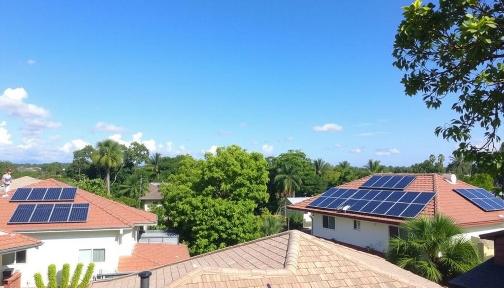Instalação de energia solar em residências