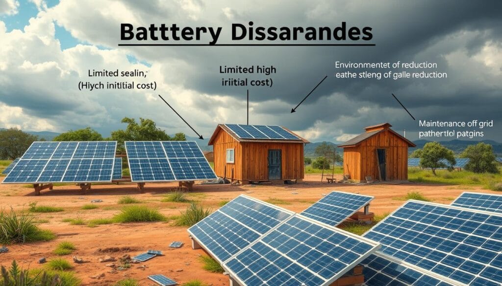 desvantagens da bateria solar